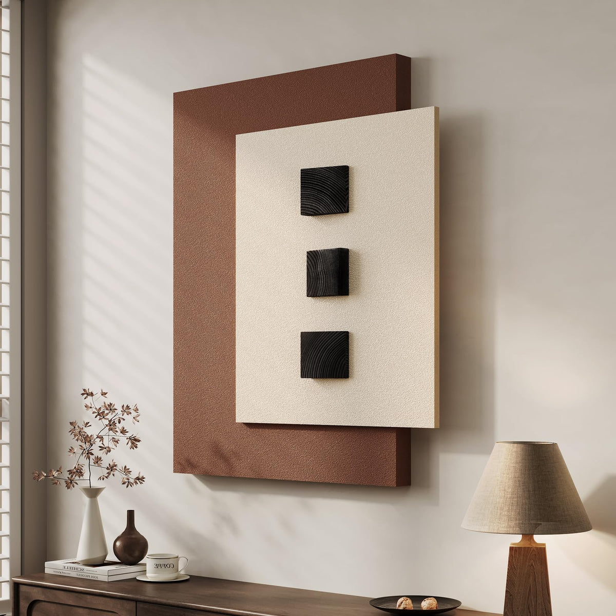 Large Framed Blue Abstract Wall Art for Living Room, Modern 3D Artwork