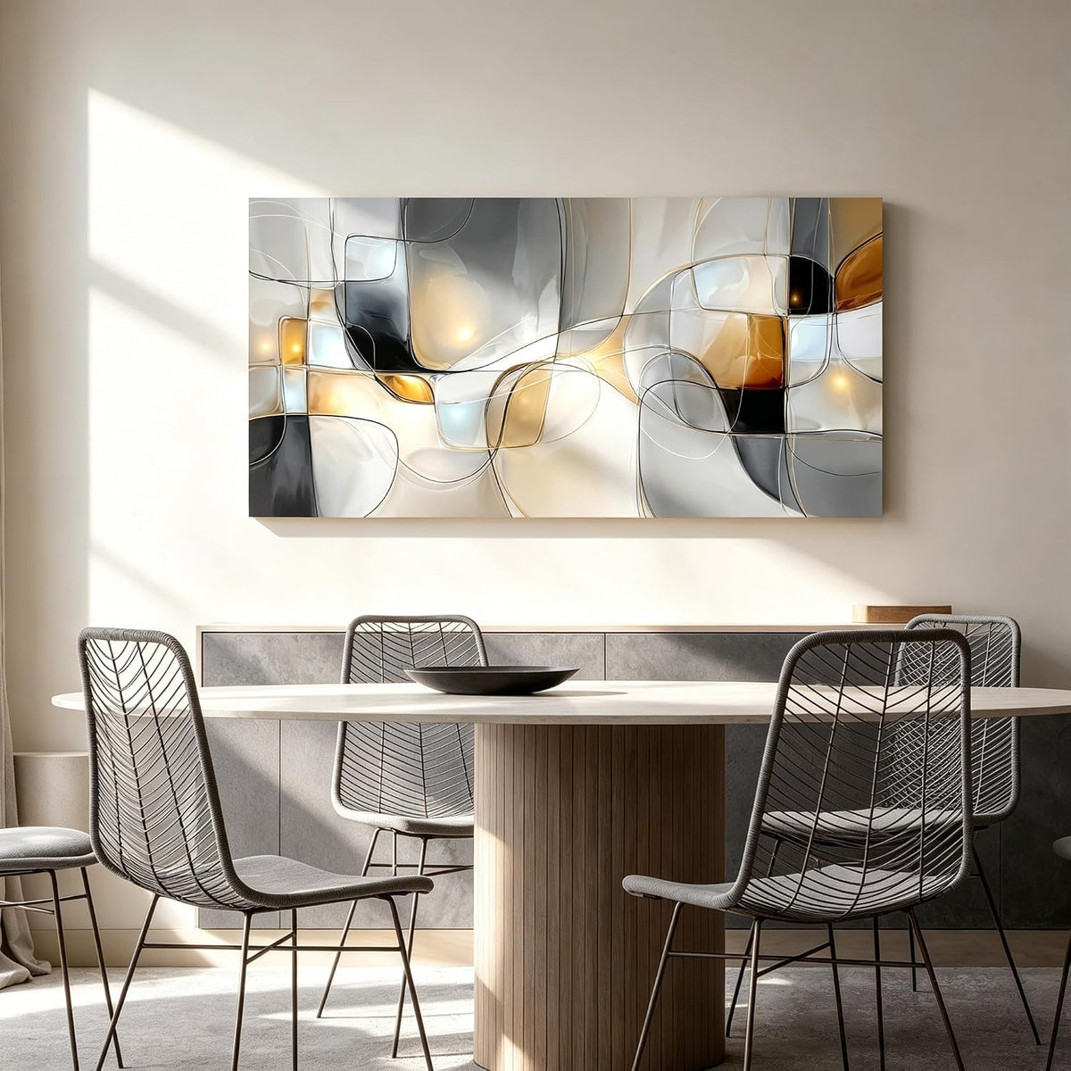 I@U Geometric Abstract Wall Art Decor Modern Gray White Wall Art Prints Canvas Wall Art Decor For Living Room Office Bathroom Kitchen Bedroom Artwork For Walls Decor Canvas Prints 20x40 Inch
