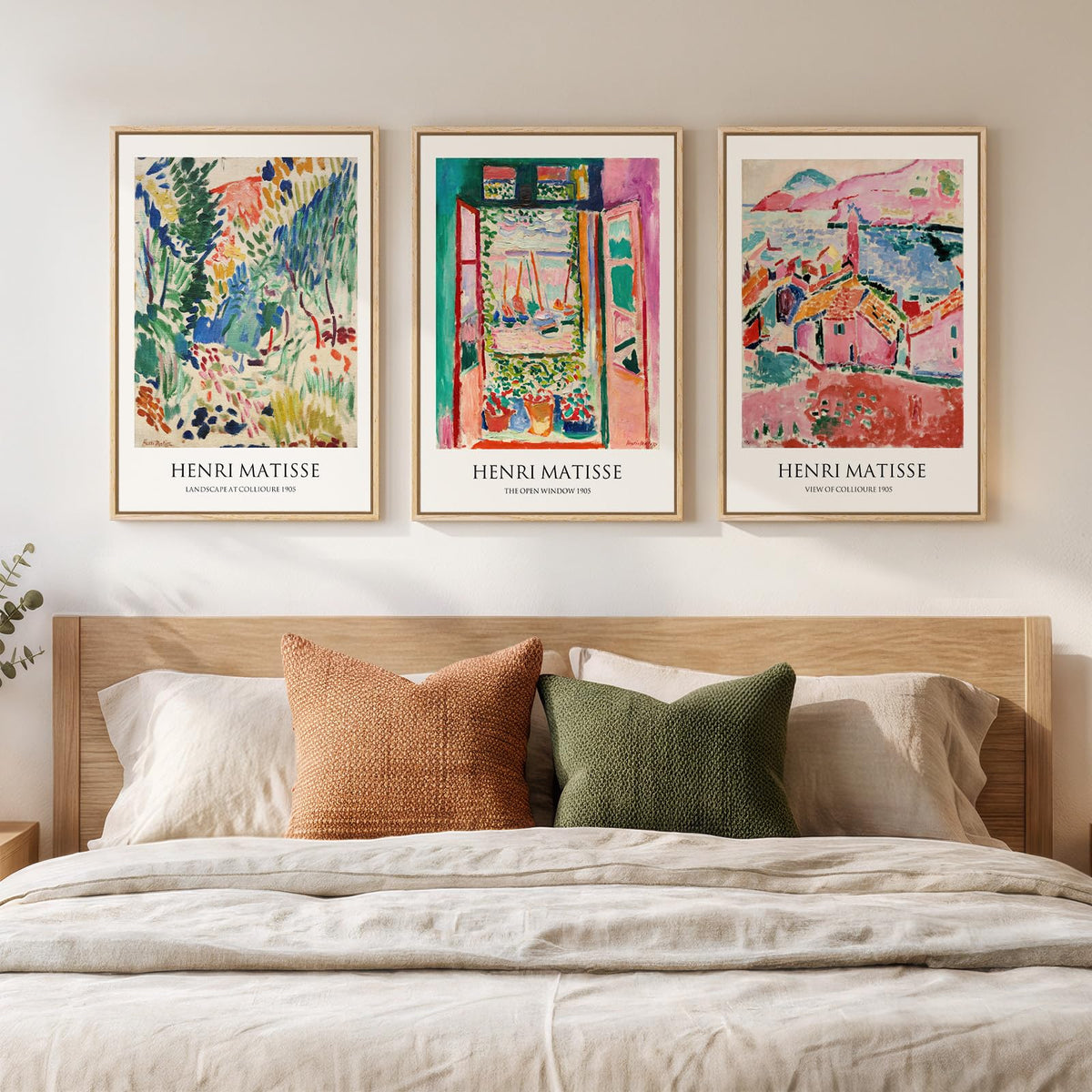 Framed Vintage William Morris Boho Canvas Wall Art for Living Room, 3 Piece