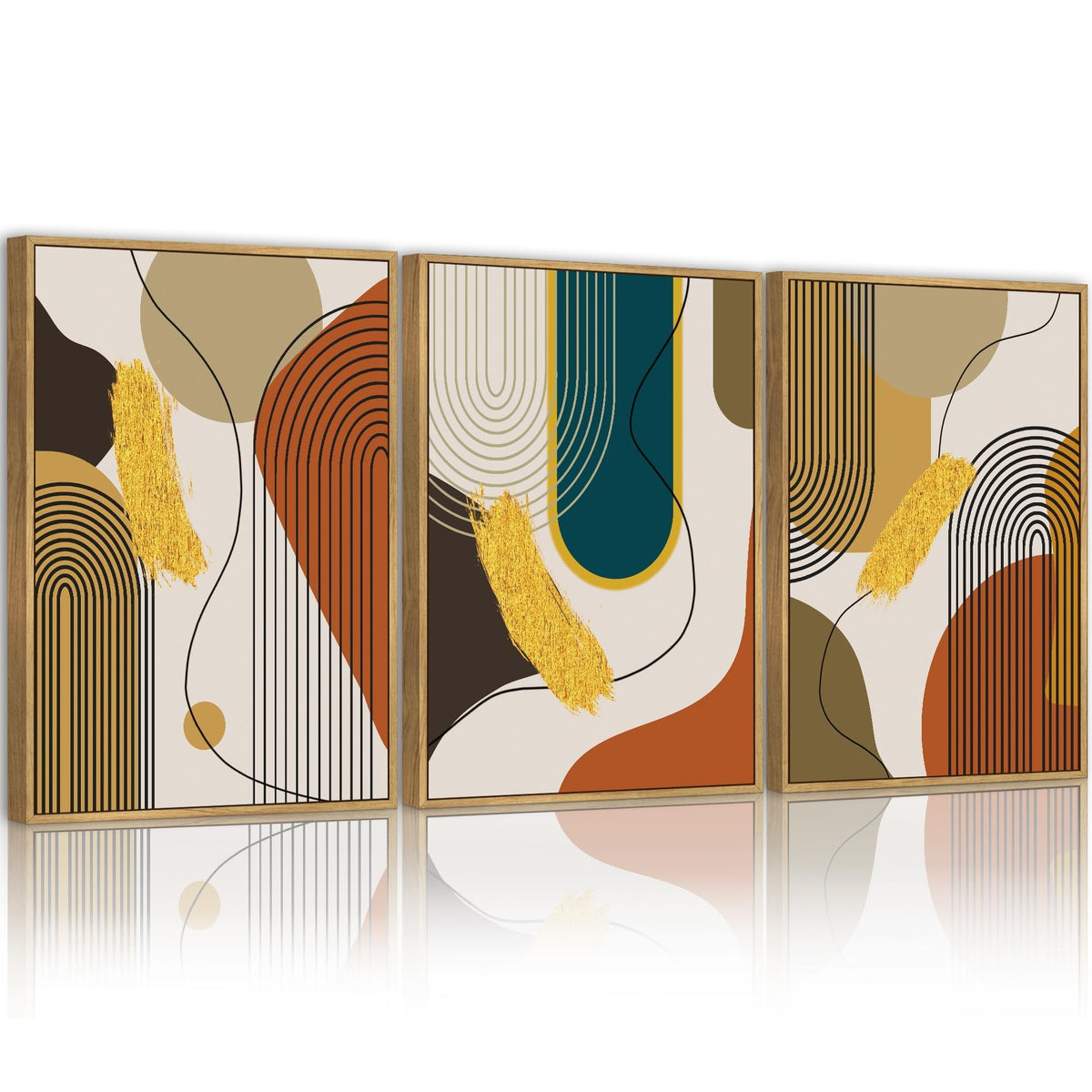 PHOPAGO Minimalist Abstract Framed Wall Art 11x14in Natural Framed