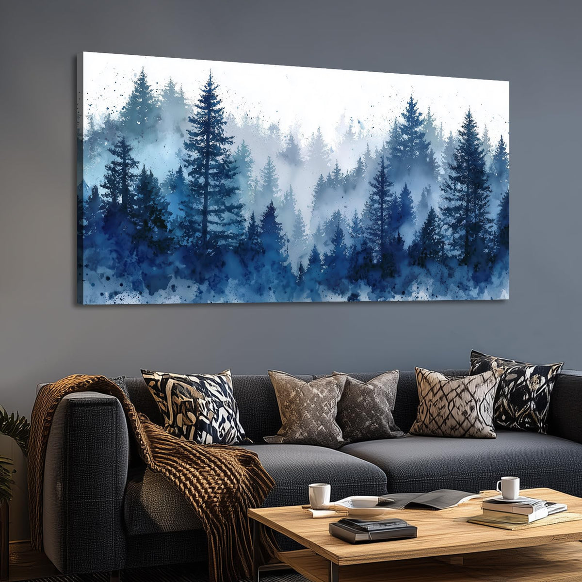 BewDalky Abstract Coastal Beach Wall Art Blue Ocean Waves Canvas Prints Modern Minimalist Landscape Painting Seascape Pictures Artwork for Living Room Bedroom Bathroom Beachy House Wall Decor 20"x40"