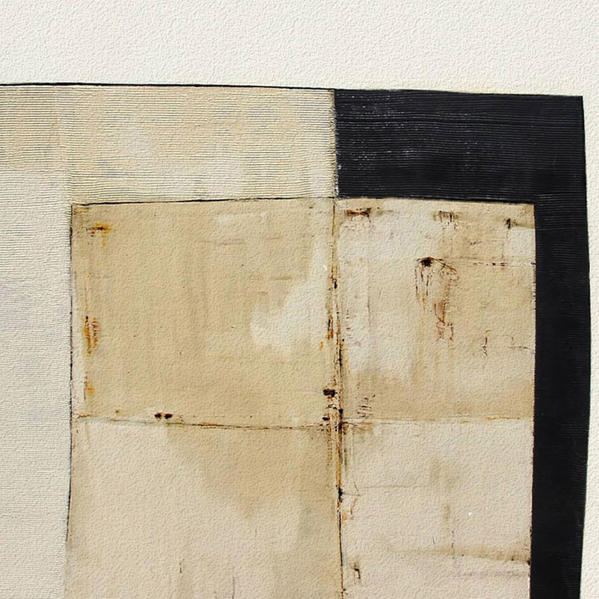 4 Piece Framed Neutral Abstract Modern Wall Art for Living Room, 12x12 In