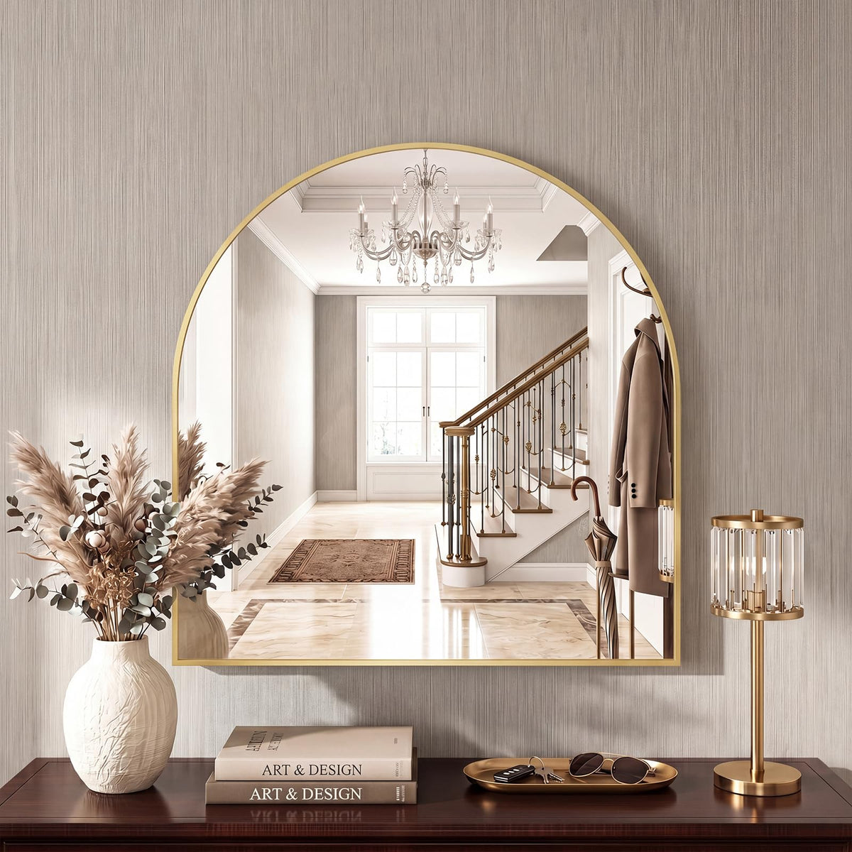 Sweetcrispy Round Bathroom Wall Mirror, Vanity Mirror, 20 Inch