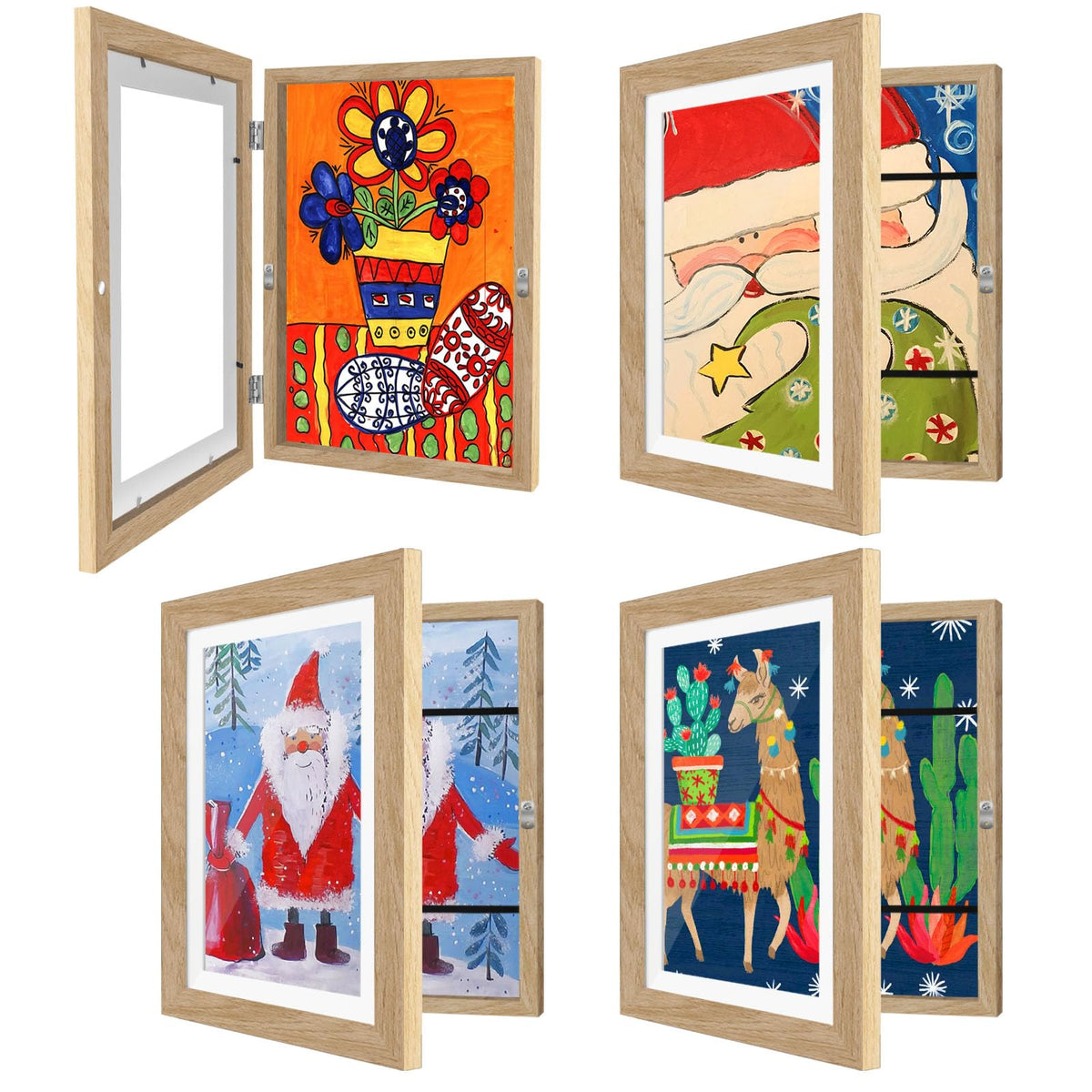 4 Pack Kids Artwork Frames Changeable 8.5 x 11 Inch Children Art Projects Kids Art Frames Front Opening Picture Display Frame, Black