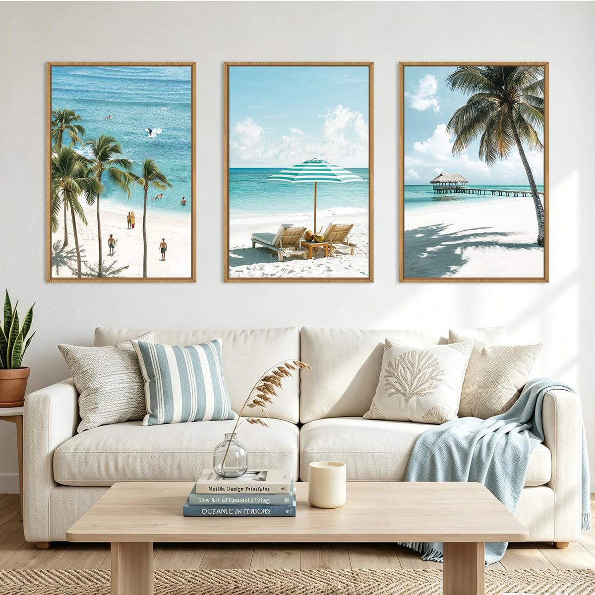 BINCUE Neutral Abstract Wall Art Beige Large Wall Decor Boho Mid Century Modern Artwork Art Print for Living Room Bedroom Office 24"x36" Set of 3 Gift