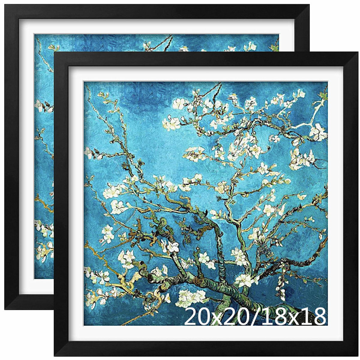 NIHO-JIUMA Diamond Art Wood Frame, 14X14 in / 35X35 cm, Black, 2-piece set