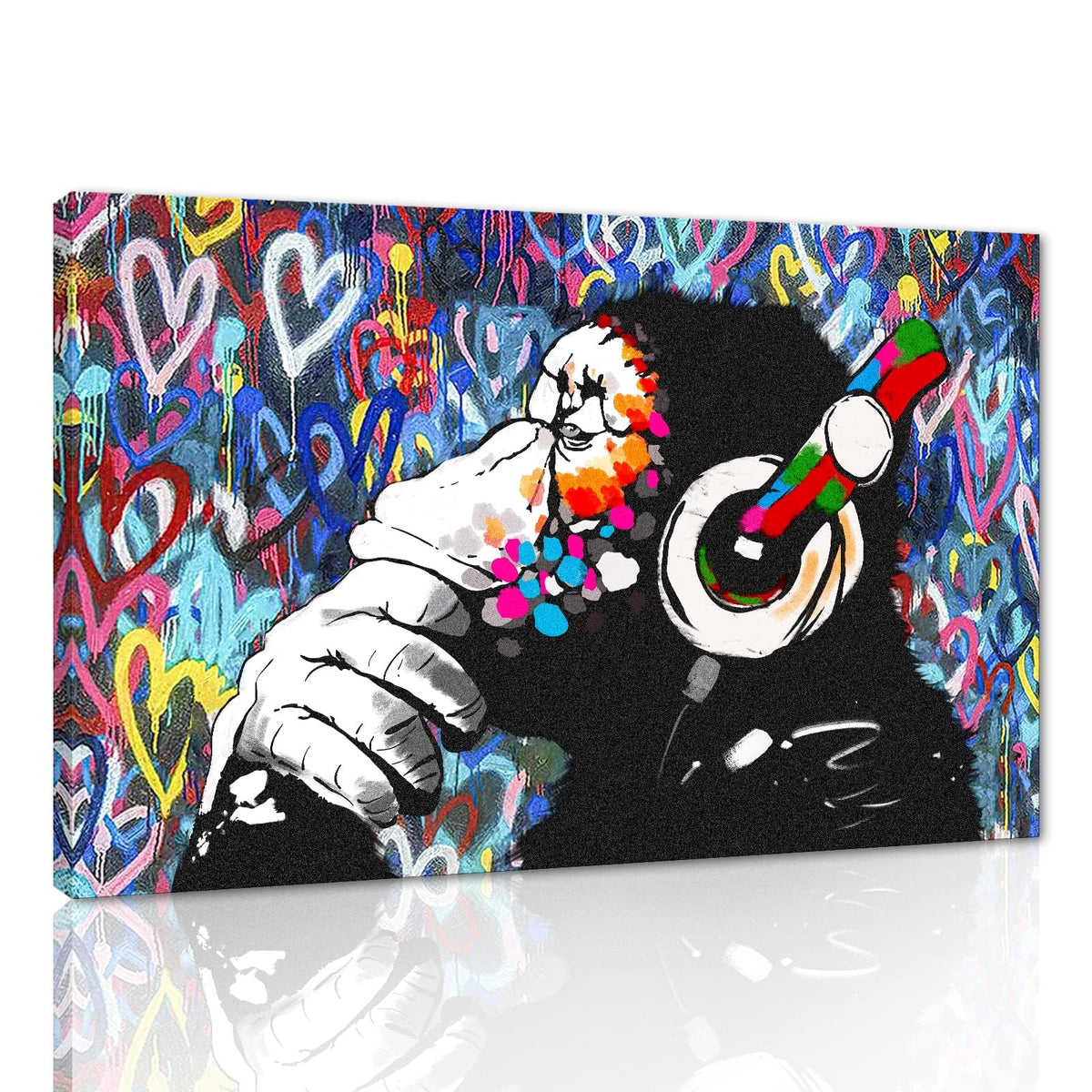 Banksy Wall Art Graffiti Street Giclee Canvas Paintings Poster and Prints Kid Wall Pictures girl Figure Street Picture Artwork Modern Framed Art for Home Wall Decor 24”Wx36”H