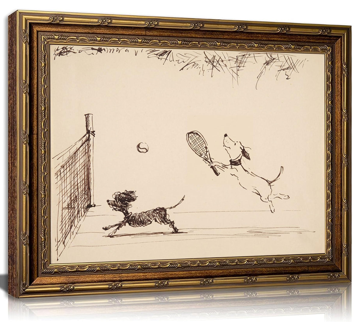 Vintage Framed Landscape Wall Art,Swan Lake canvas print 24" L x 16" W