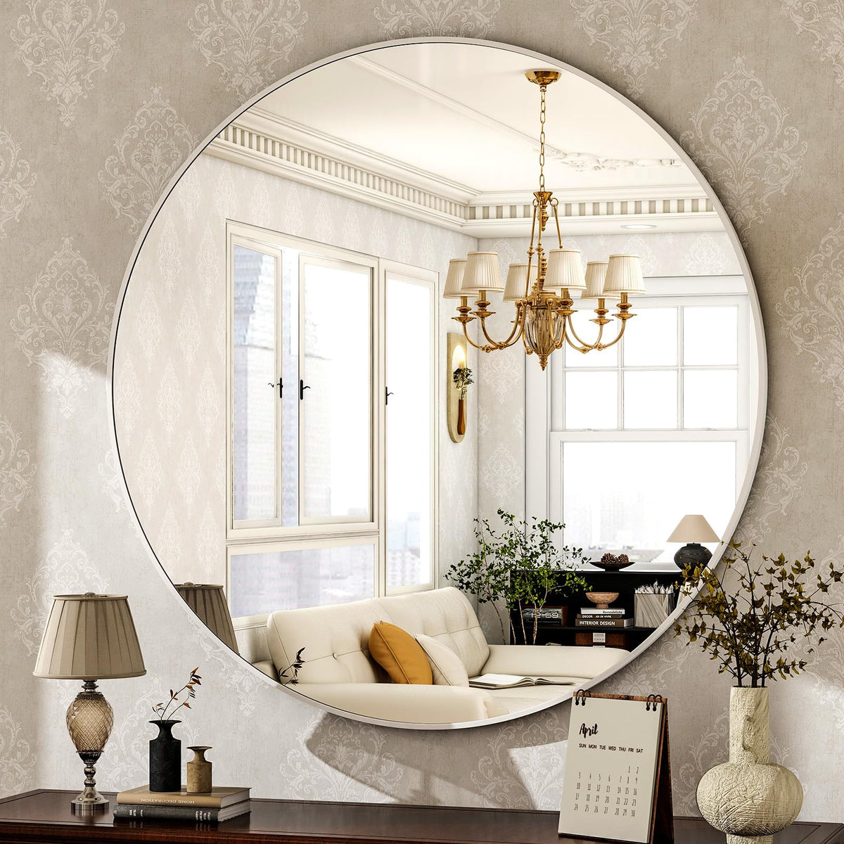 HARRITPURE Round Mirror 30 Gold Wall Mounted Circle Mirrors