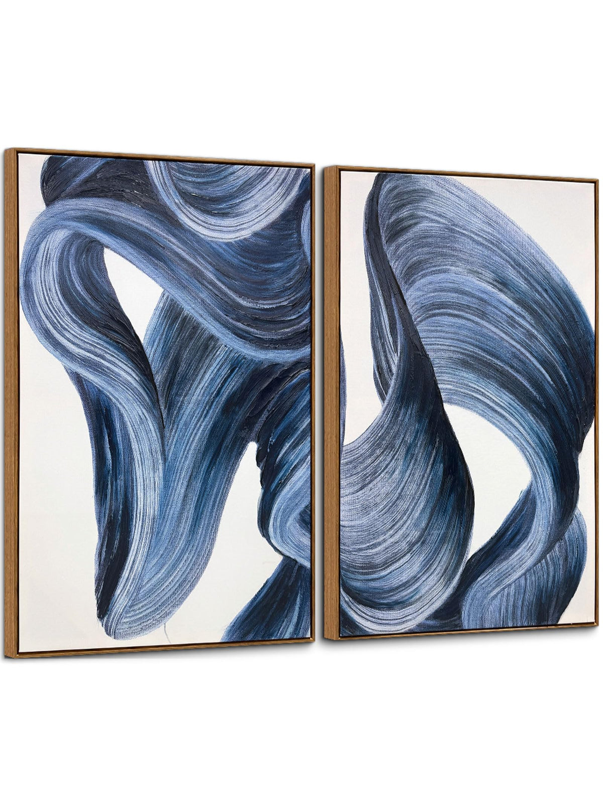 Zessonic Blue Abstract Minimalist Graffiti 3D Textured Wall Art, 16"x24"x2