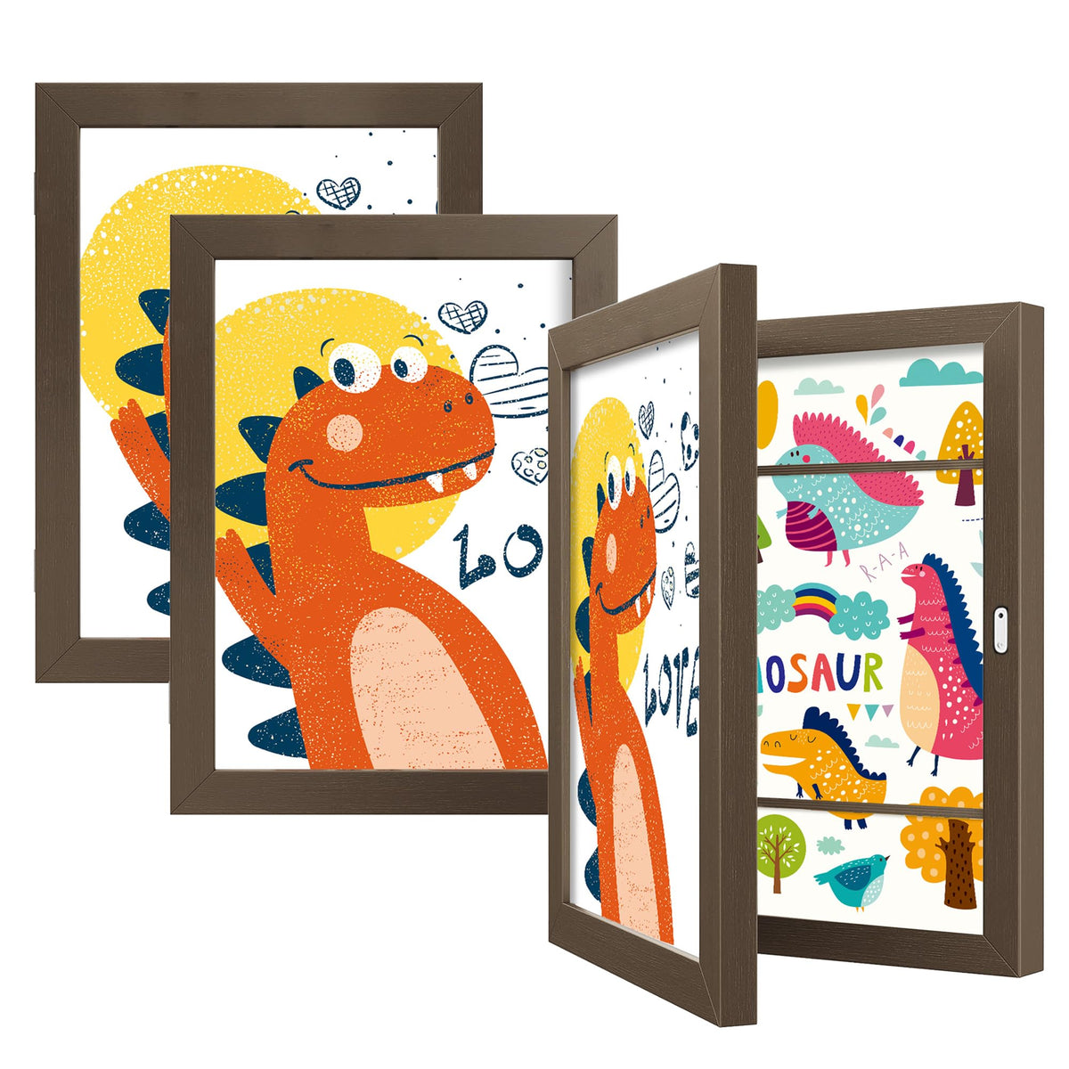 BAIJIALI Black Art Frames for Kids Artwork - Front Opening Holds 150 Drawings, 3D Crafts - 2 Packs 8.5x11 with mat or 9x12 without Mat