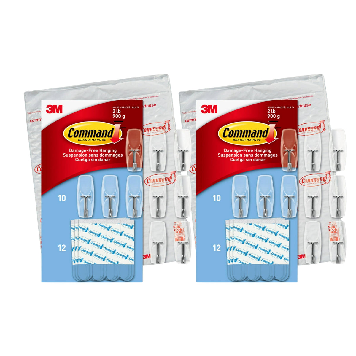 Command Medium Clear Wire Hooks, 10 Hooks, 12 Strips