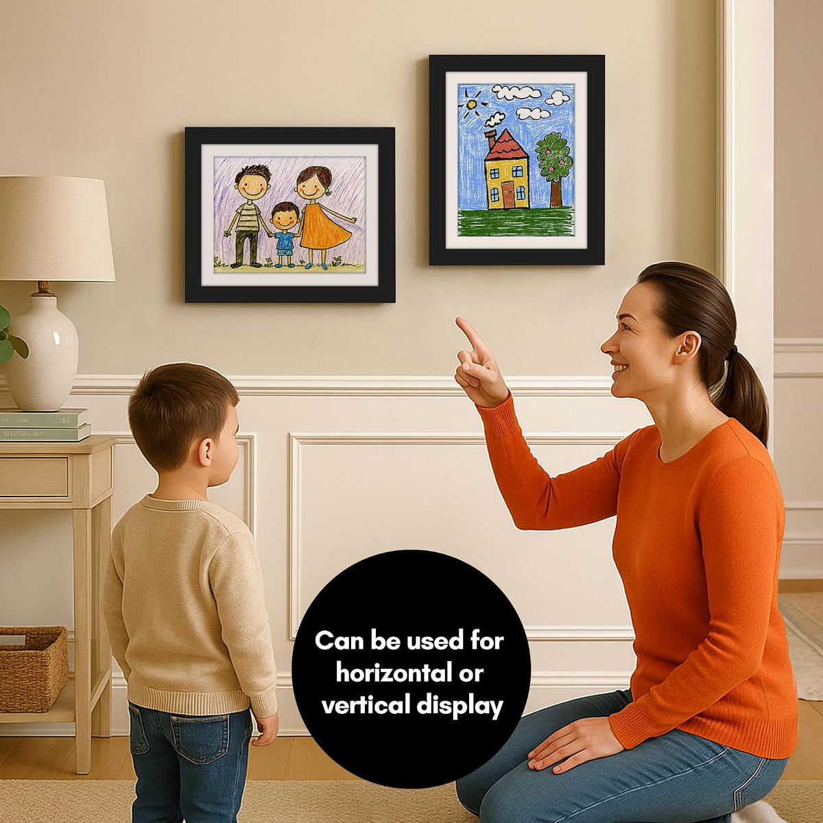 Americanflat 8.5x11 Changeable Kids Art Frame 2-Pack - Black