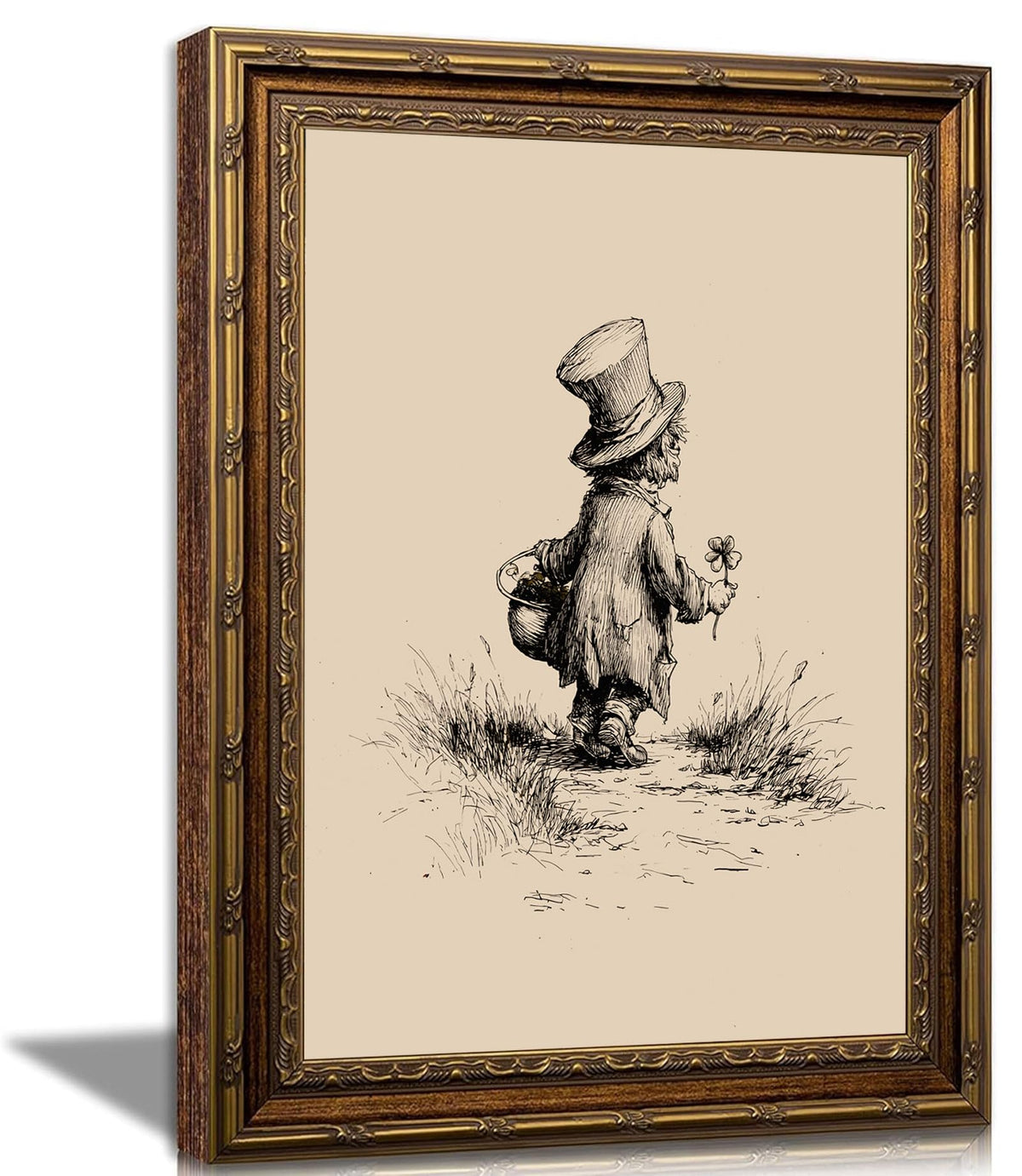 Vintage Framed Landscape Wall Art,Swan Lake canvas print 24" L x 16" W