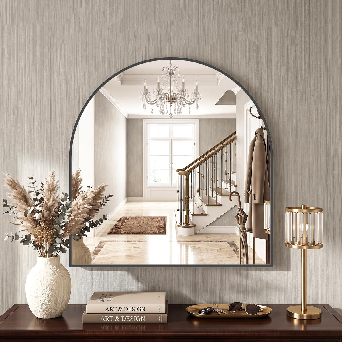 Sweetcrispy Round Bathroom Wall Mirror, Vanity Mirror, 20 Inch