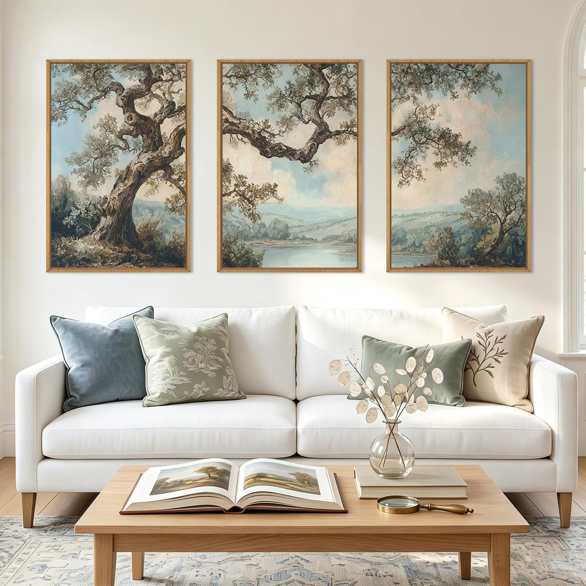 BINCUE Neutral Abstract Wall Art Beige Large Wall Decor Boho Mid Century Modern Artwork Art Print for Living Room Bedroom Office 24"x36" Set of 3 Gift