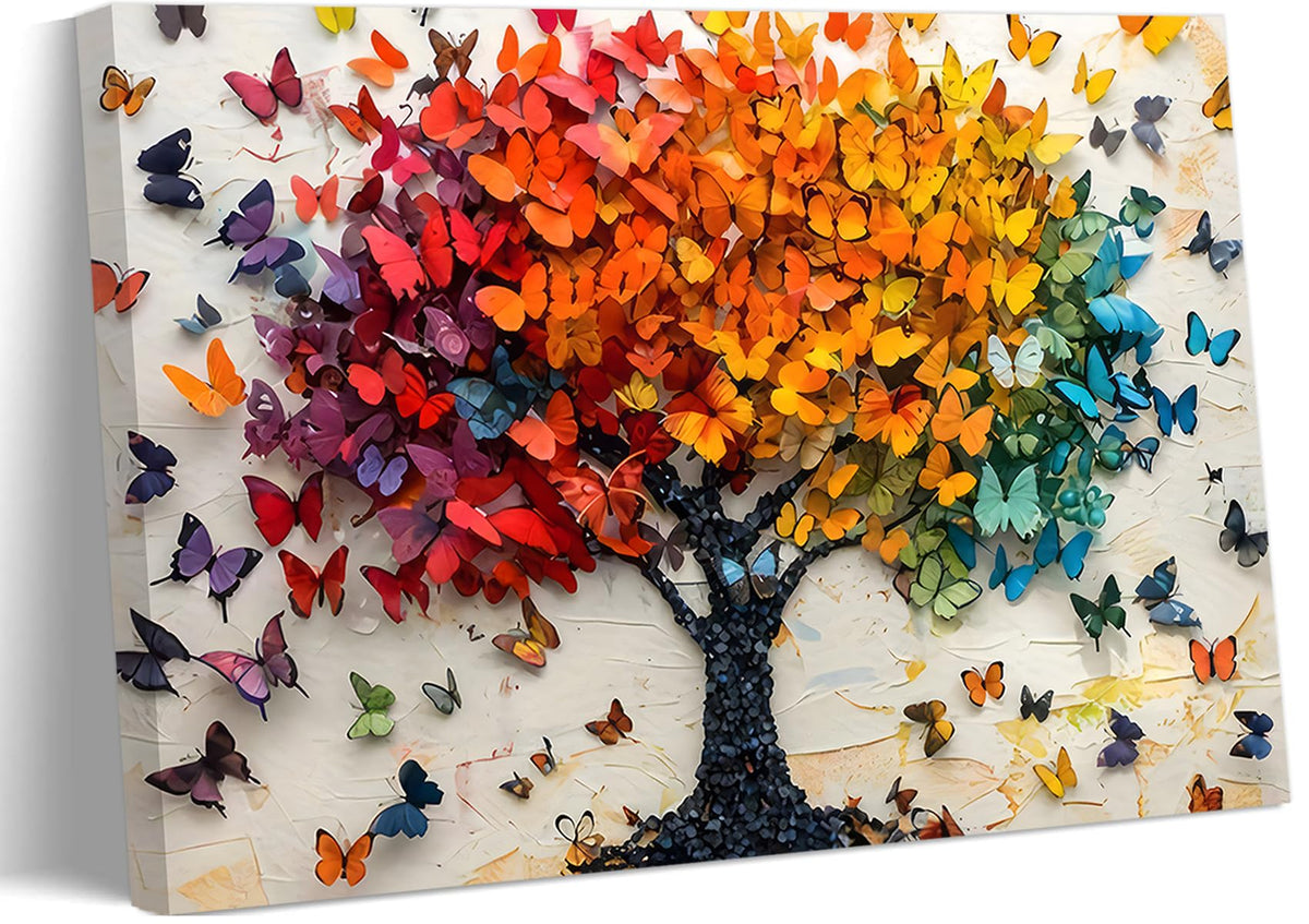 Tree of Life Canvas Wall Art Starry Sky Reflection Wall Decor Print 12x16in