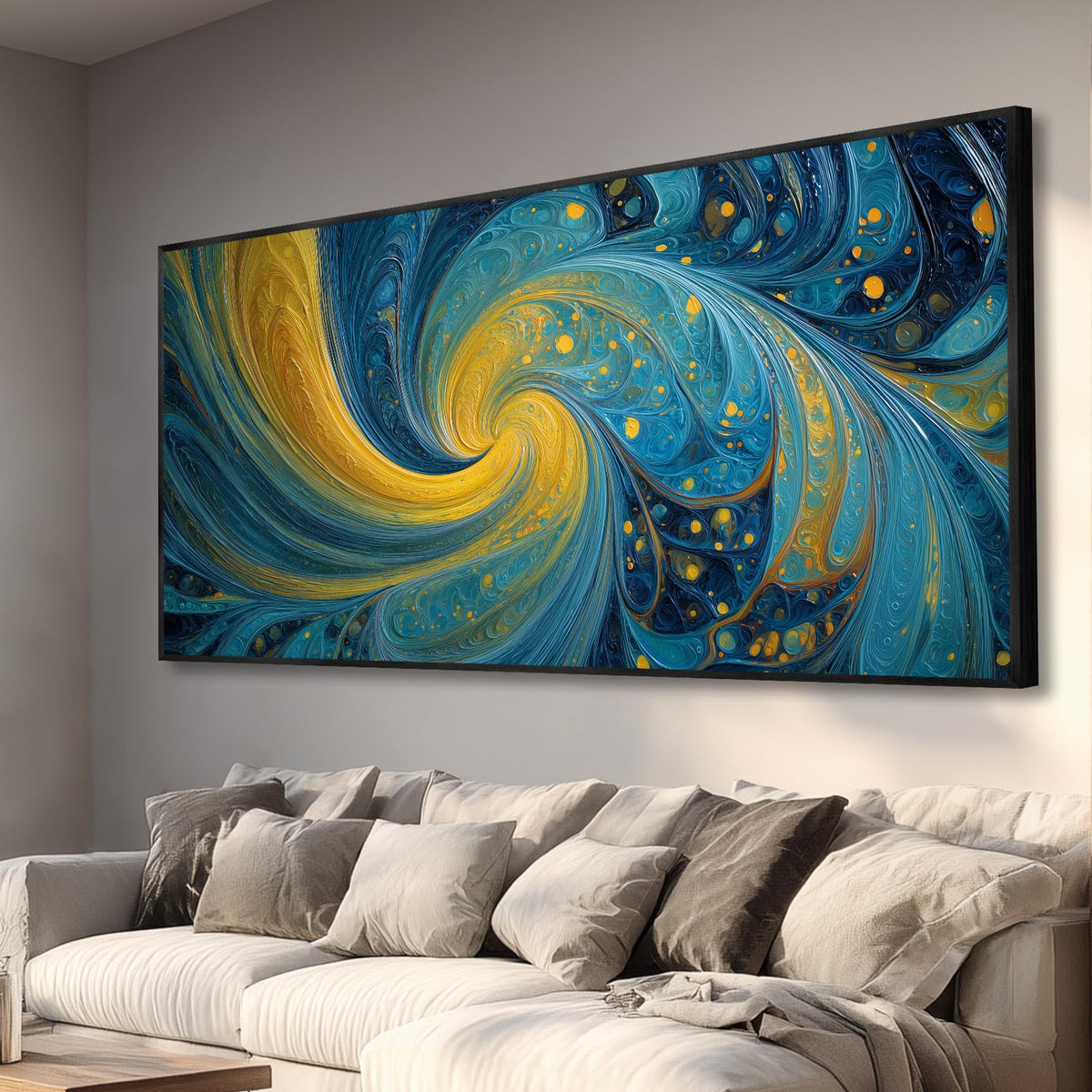 BewDalky Abstract Coastal Beach Wall Art Blue Ocean Waves Canvas Prints Modern Minimalist Landscape Painting Seascape Pictures Artwork for Living Room Bedroom Bathroom Beachy House Wall Decor 20"x40"