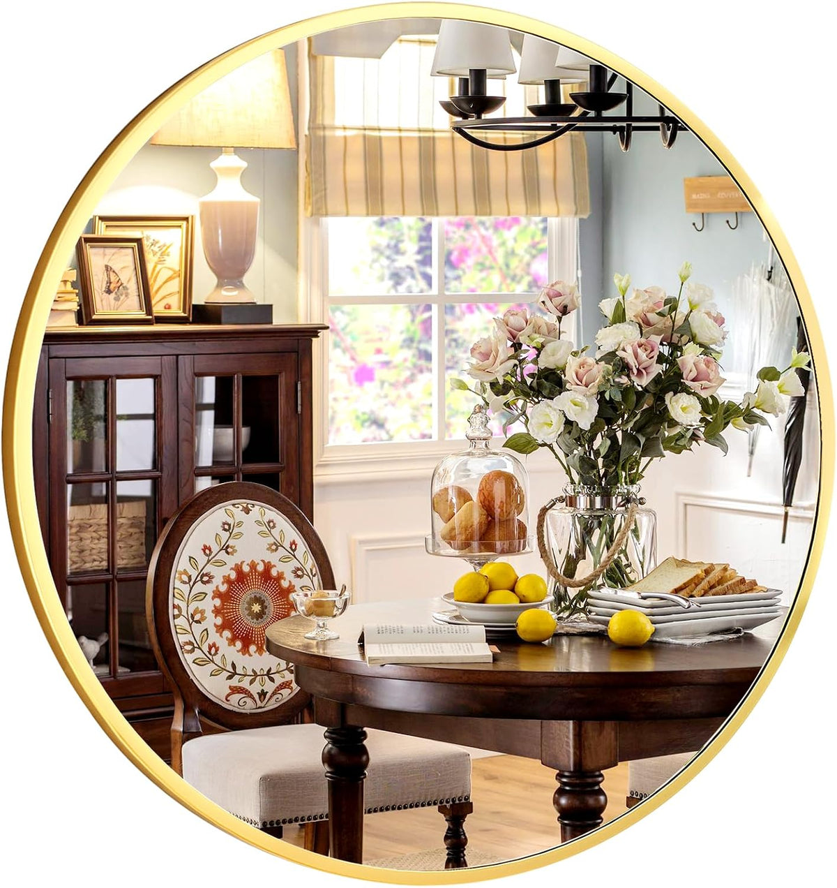 XRAMFY 30 Inch Round Mirror-Gold Circle Mirrors for Bathroom, Entryway