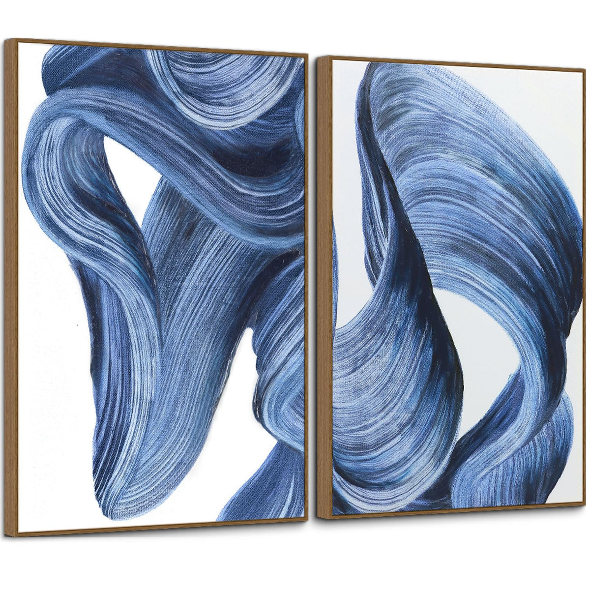 Zessonic Blue Abstract Minimalist Graffiti 3D Textured Wall Art, 16"x24"x2