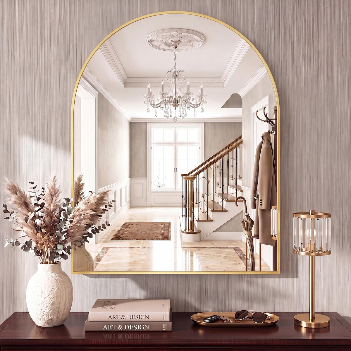Sweetcrispy Round Bathroom Wall Mirror, Vanity Mirror, 20 Inch