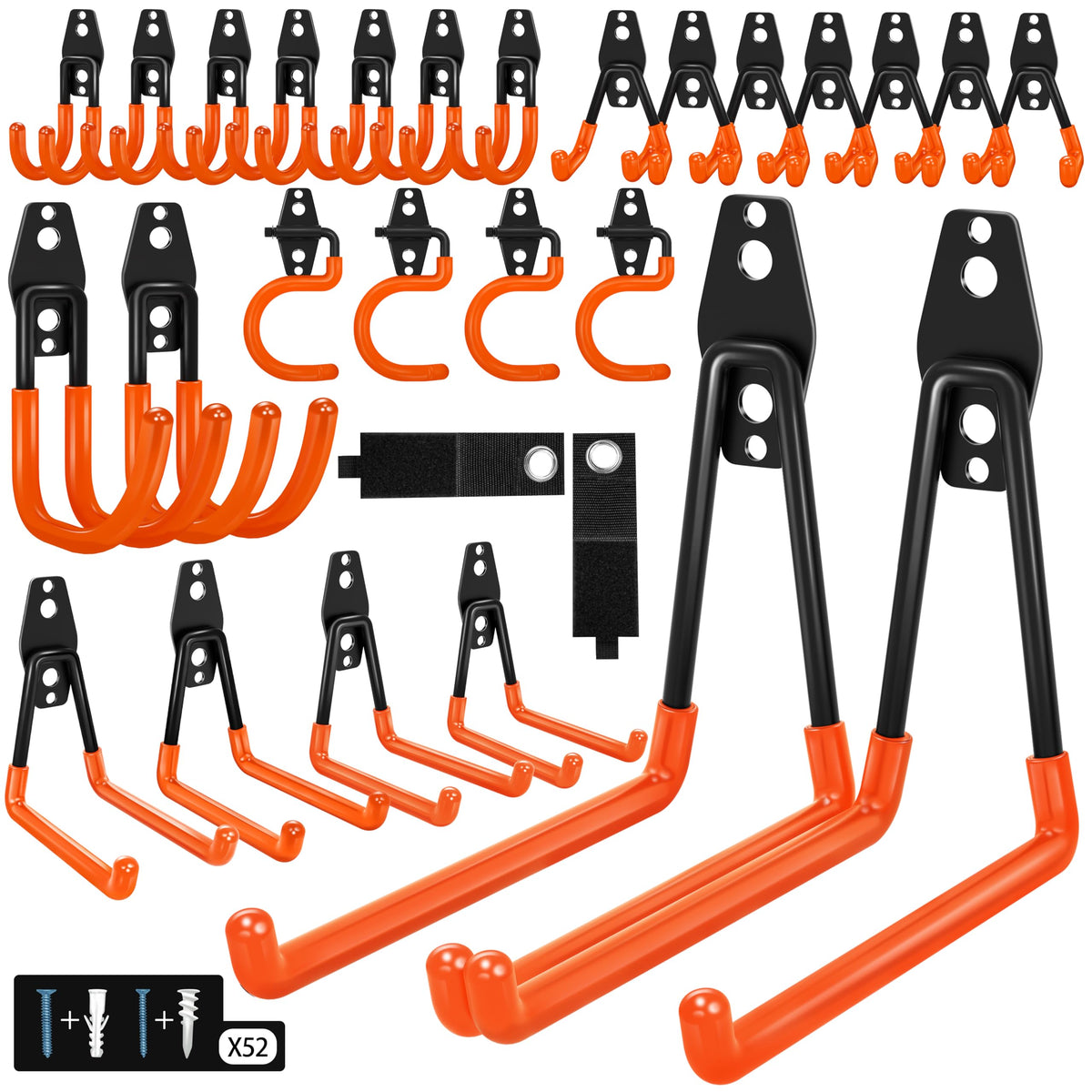 18 Pack Garage Hooks Heavy Duty - Anti-Slip Coating