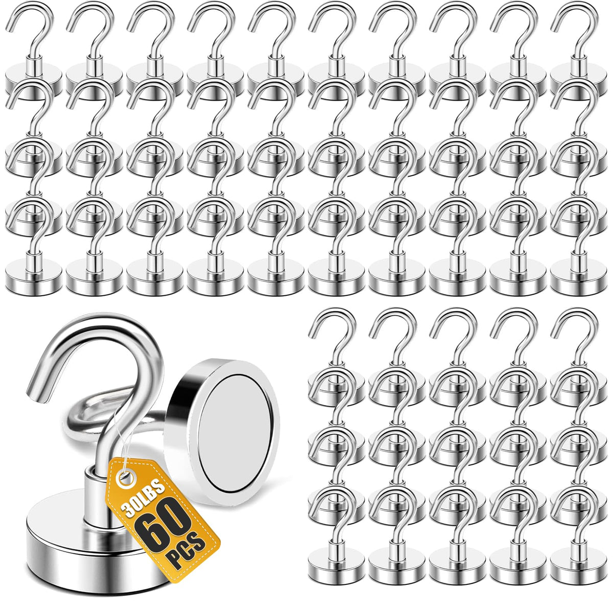 DIYMAG Magnetic Hooks 20pcs 30lbs+ Cruise Essentials 2026 Magnet Hook