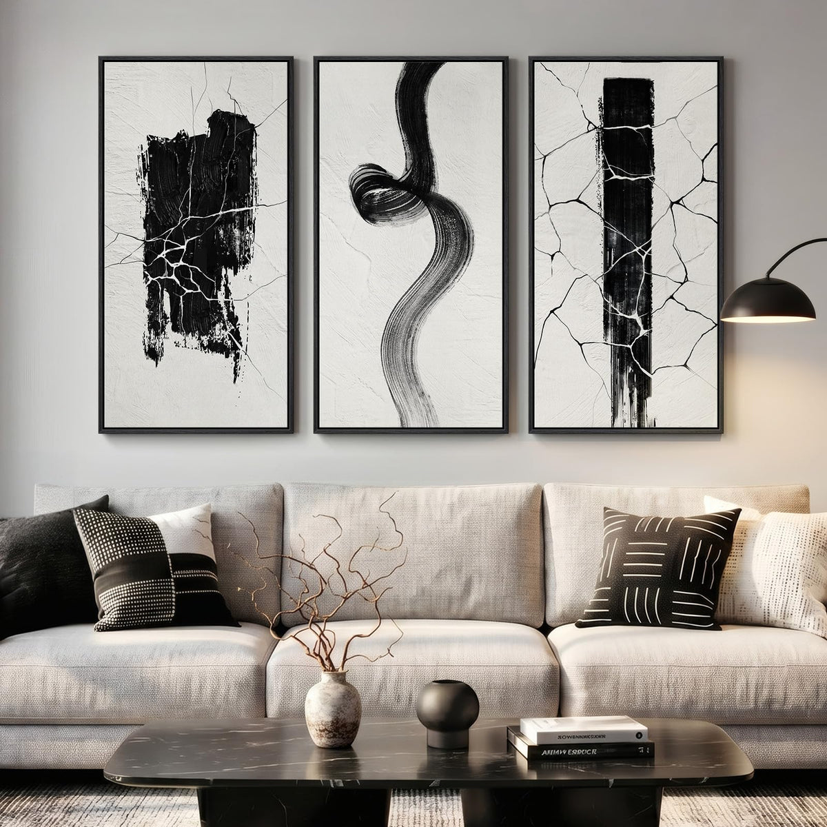 Large Framed Abstract Nature Landscape Wall Art for Living Room, 24x36 In
