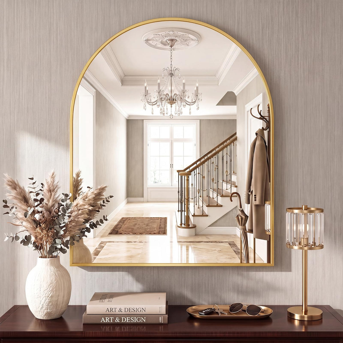 Sweetcrispy Round Bathroom Wall Mirror, Vanity Mirror, 20 Inch