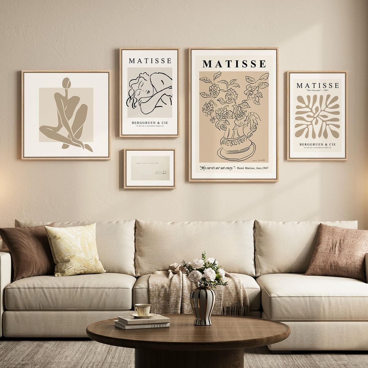 Framed Vintage William Morris Boho Canvas Wall Art for Living Room, 3 Piece