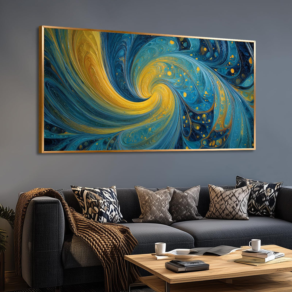 BewDalky Abstract Coastal Beach Wall Art Blue Ocean Waves Canvas Prints Modern Minimalist Landscape Painting Seascape Pictures Artwork for Living Room Bedroom Bathroom Beachy House Wall Decor 20"x40"