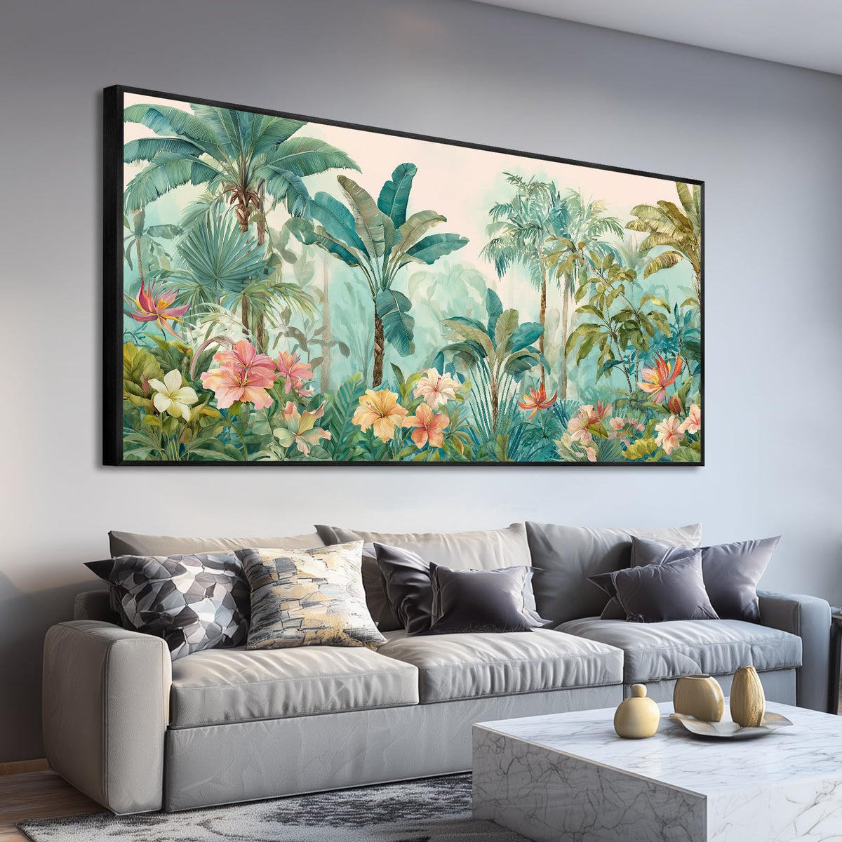 BewDalky Abstract Coastal Beach Wall Art Blue Ocean Waves Canvas Prints Modern Minimalist Landscape Painting Seascape Pictures Artwork for Living Room Bedroom Bathroom Beachy House Wall Decor 20"x40"
