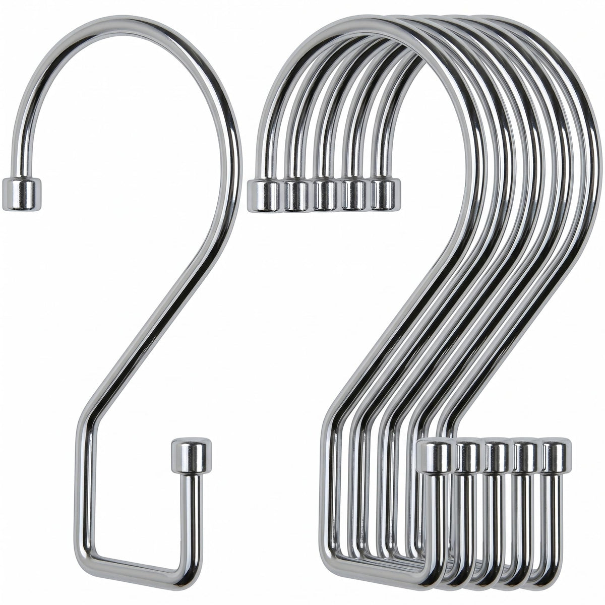12Pcs S Hooks for Hanging, 4 inch Heavy Duty Large S Hooks, Reversible Black Metal S Shaped Hooks for Kitchen, Bathroom, Garden, Indoor, Outdoor