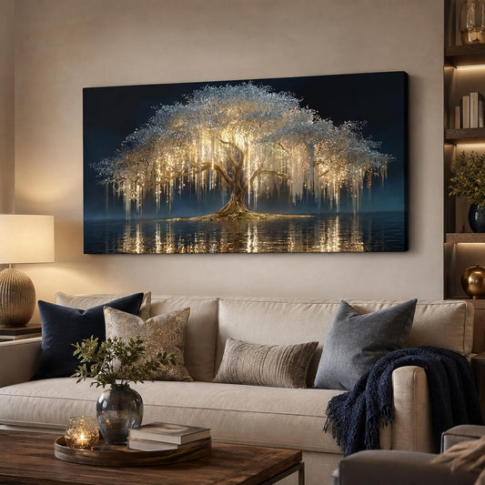 MBFKVFE Large Tree of Life Canvas Wall Art, 20x40 Inch