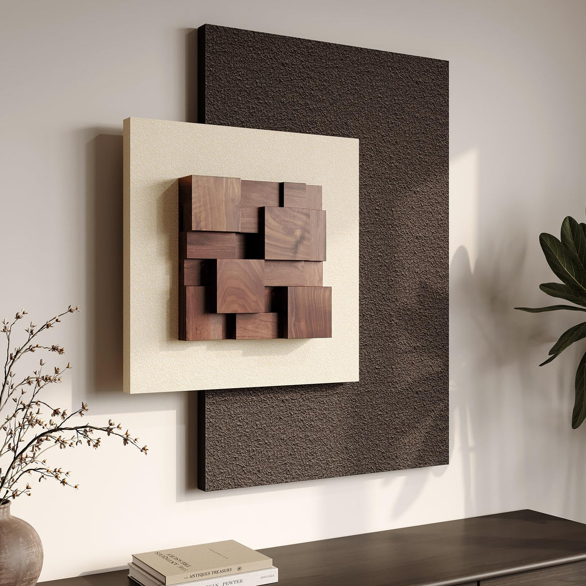 Large 3D Framed Abstract Wall Art Set, 3 Piece Modern Artwork for Walls