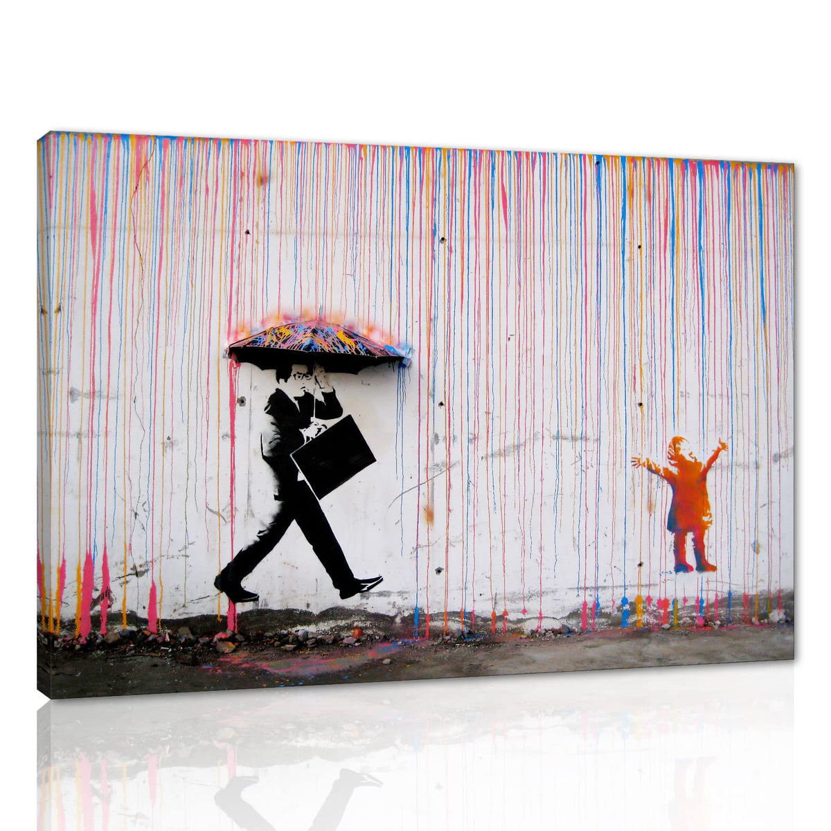 Banksy Wall Art Graffiti Street Giclee Canvas Paintings Poster and Prints Kid Wall Pictures girl Figure Street Picture Artwork Modern Framed Art for Home Wall Decor 24”Wx36”H