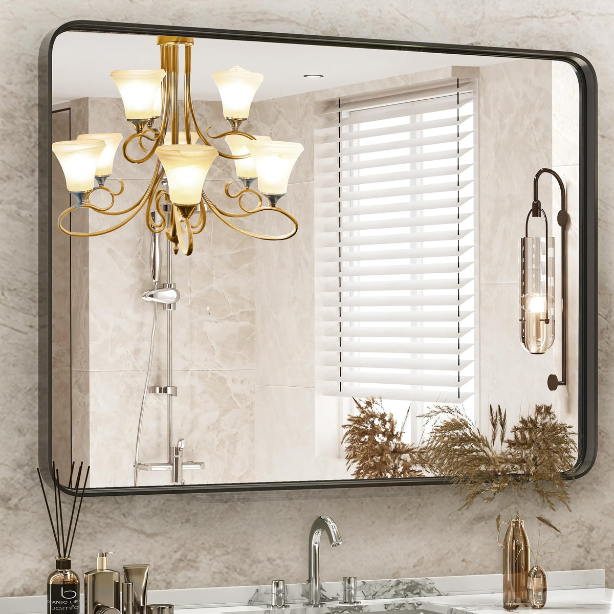 Sweetcrispy Round Bathroom Wall Mirror, Vanity Mirror, 20 Inch