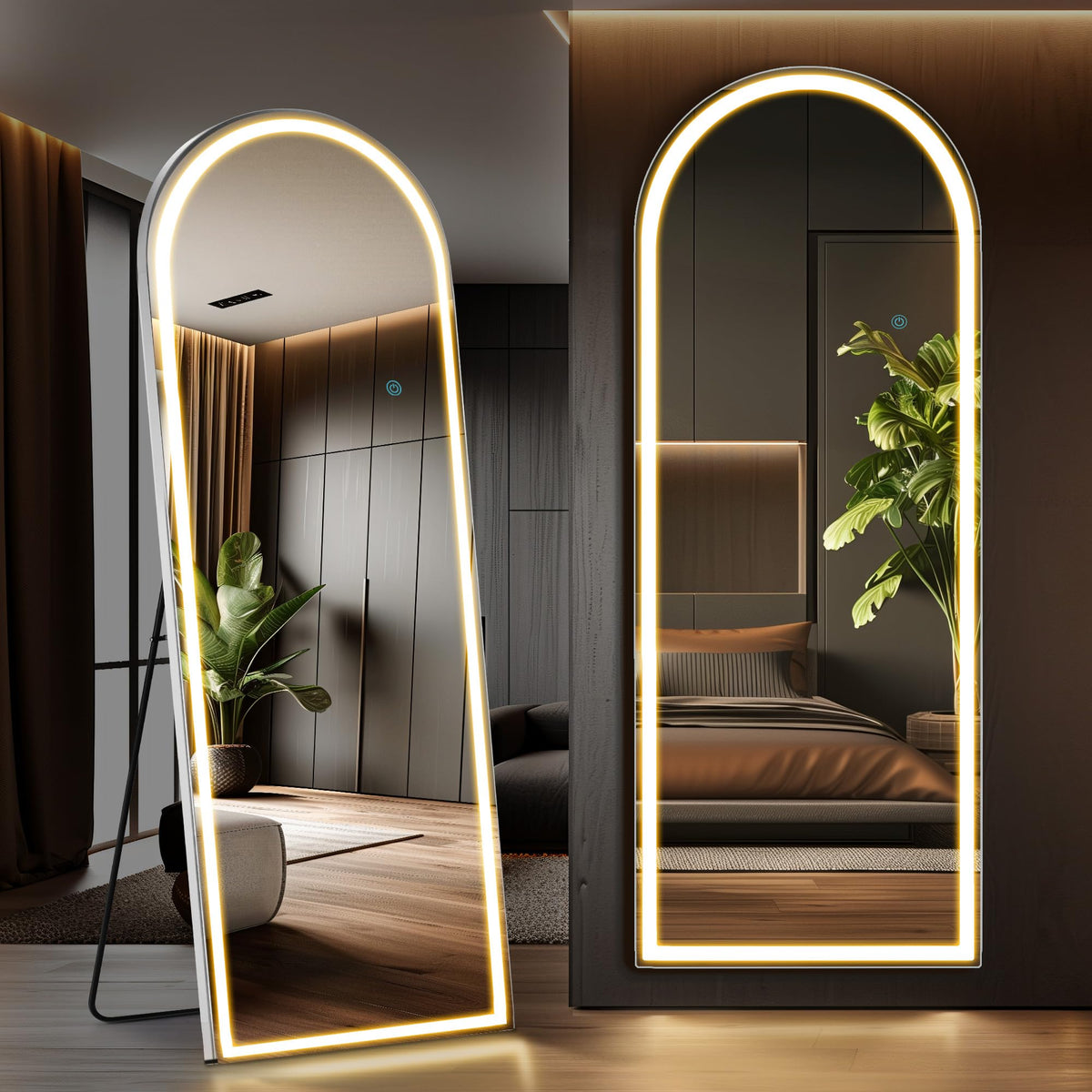 Mirror Full Length, Upgraded 16"x59" Body Wall Mirrors with Shatter-Proof Glass, Floor Standing, Hanging or Leaning, Tall Mirror with Stand Aluminum Alloy Frame for Bedroom Cloakroom