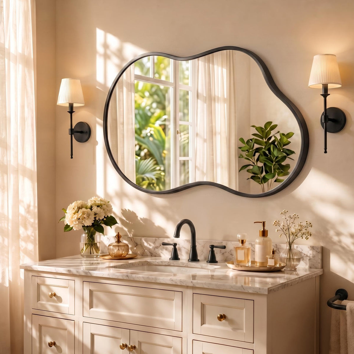 Bathroom Mirror for Over Sink-Gold Home Decor Wall Mirror 20"x 36" Single
