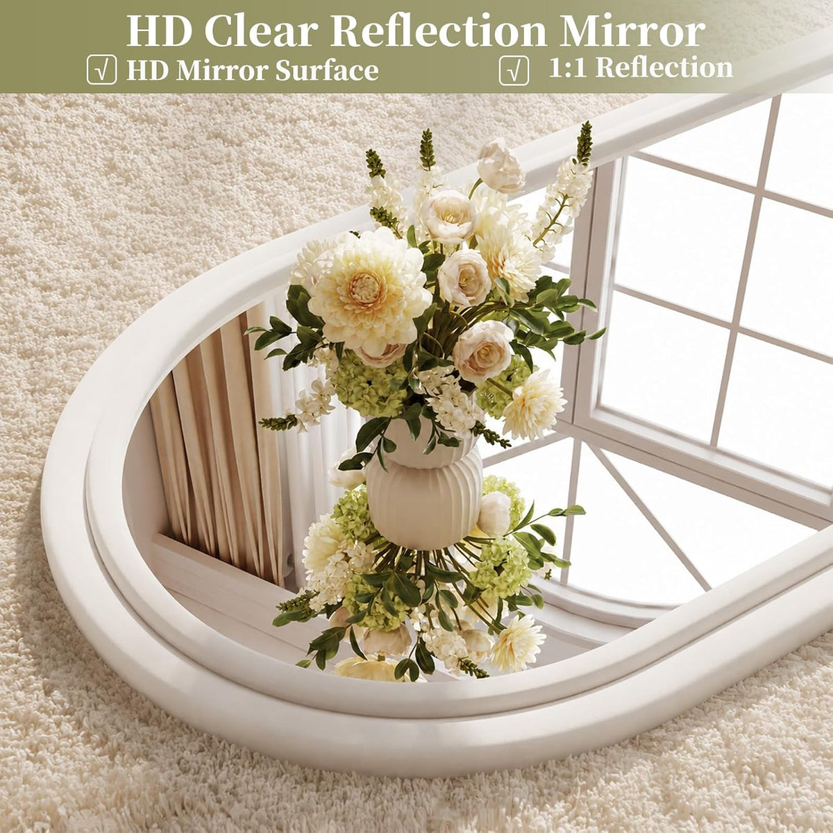 Koonmi 71"x32" Arched Full Length Mirror, Floor Mirror with Stand