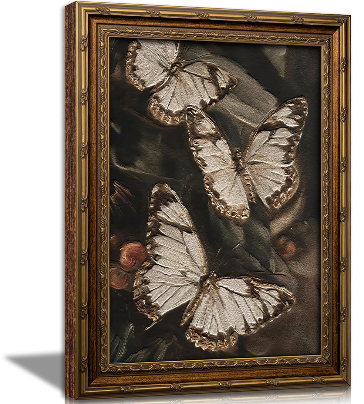 CXYWDHVO Vintage Butterfly Framed Wall Art, Antique Oil Painting, 9x11 Inch