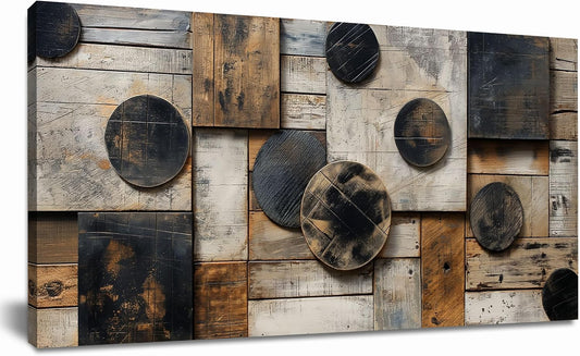 SSNEEKNDG Abstract Wall Art Geometric Black and Brown Canvas Art 20"x40"